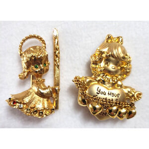 Brooch Lot PMI Angel You Have Touched So Many Hearts Mylu Angel Twee Kawaii